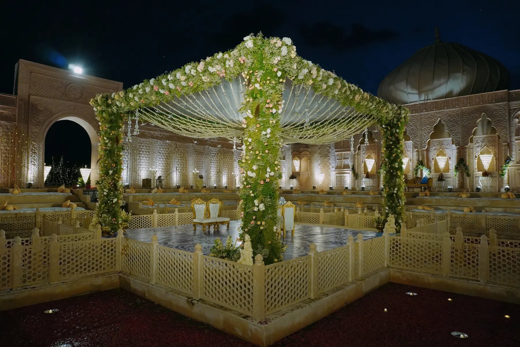 Central Mandap Under The Lights
